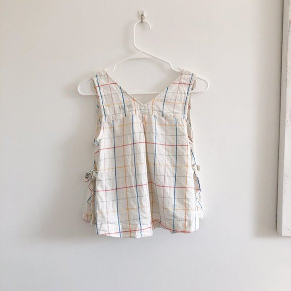 XXS Madewell Side-Tie Tank Top in Windowpane - Picture 3 of 7